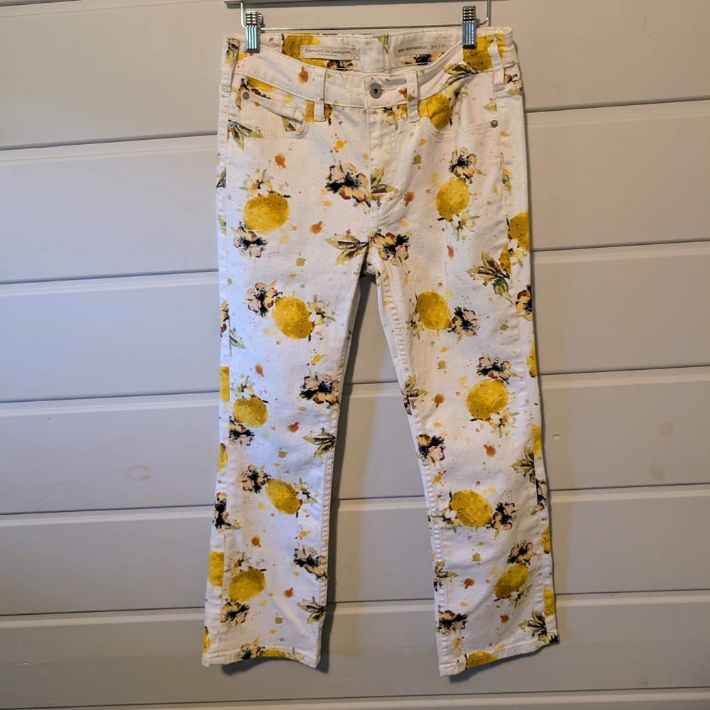 Anthropologie Pilcro and the Letterpress Lemon Crop Boot Cut Jeans
